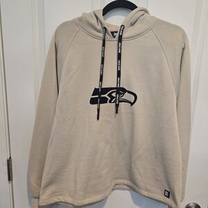 DKNY Beige Hoodie with Navy Seahawks Logo